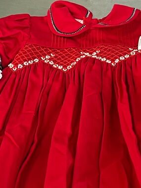 Will’beth Smocked Dress red 18 months red will Beth baby girl gree